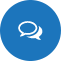 A blue chat icon